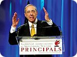 Former New York governor Mario Cuomo told attendees at Saturday's Second General Session that the United States should aspire to be the best-educated country in the world.