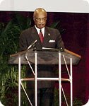 Photo - Rod Paige, U.S. secretary of education, addressed Convention attendees at the Opening General Session, reiterating the NCLB challenge to close the achievement gap and pledging support to make it a reality.